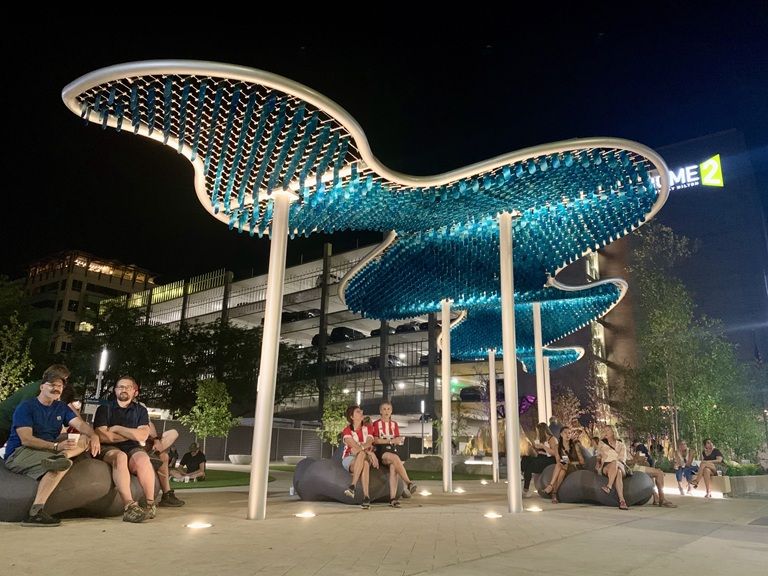 Skyriver night view Boise, Idaho